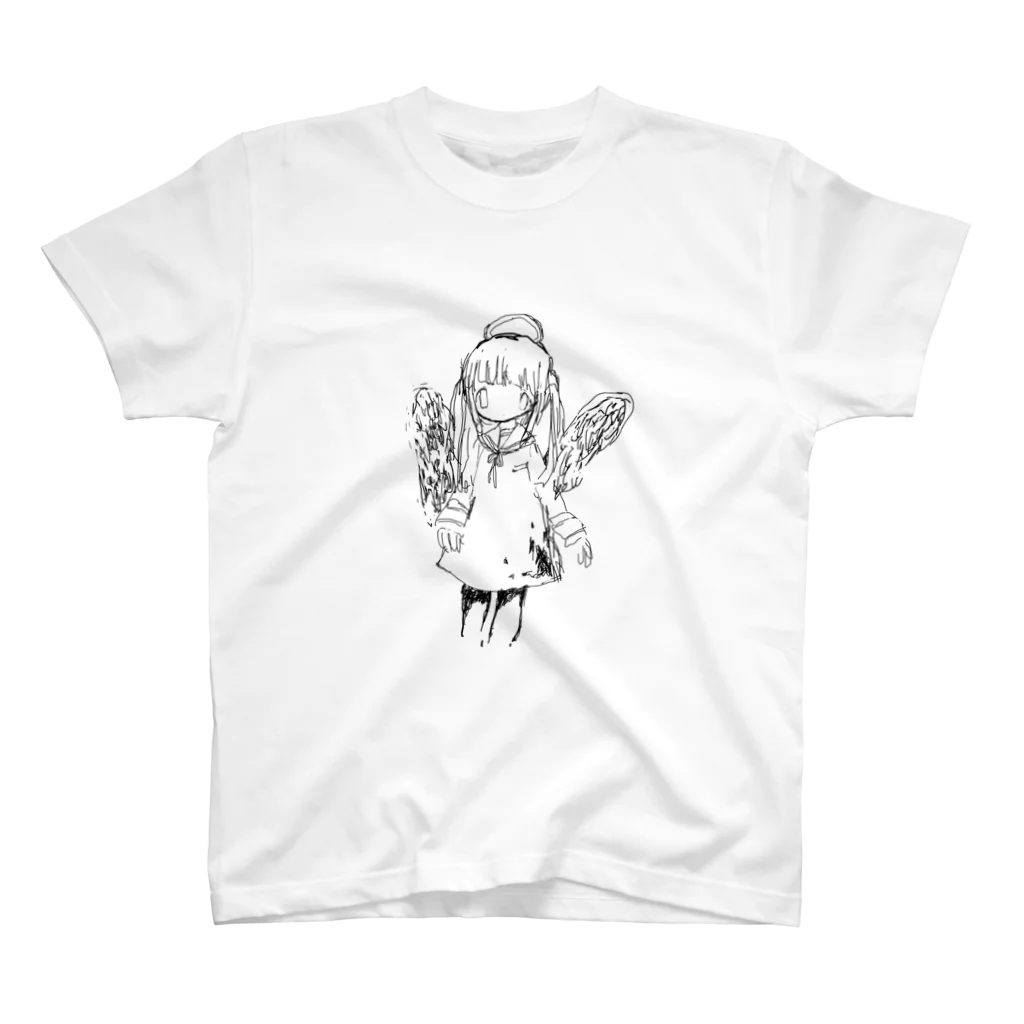 「ごめん々ね 」と言っの天使の絵 Regular Fit T-Shirt