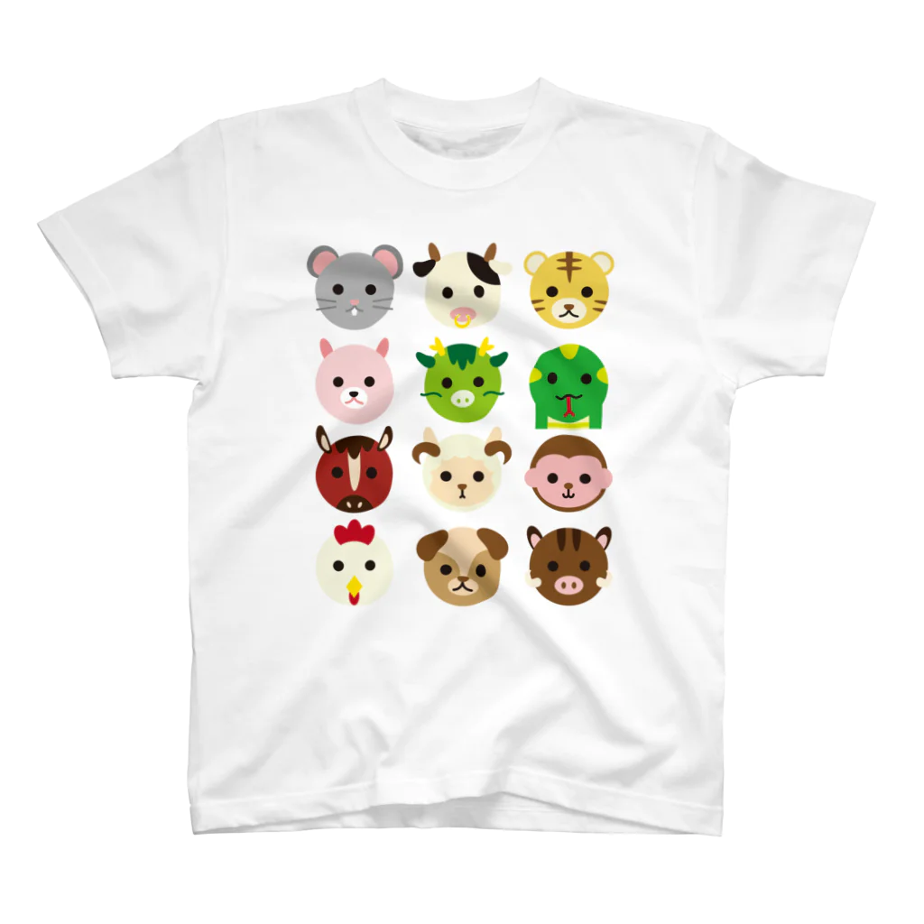 フォーヴァの干支丸-十二支-animal up-アニマルアップ- スタンダードTシャツ