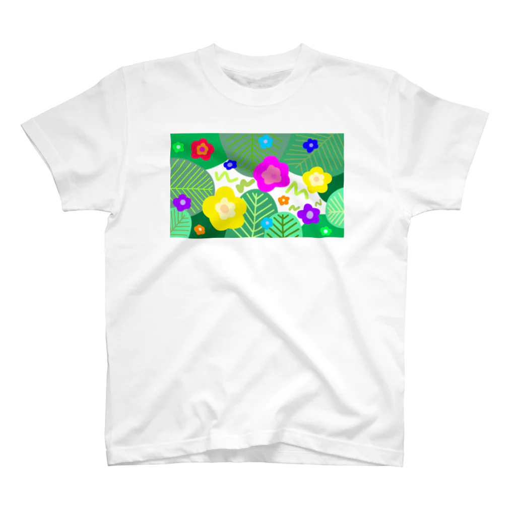 うにぽっぷこーんの観葉植物とお花 スタンダードTシャツ