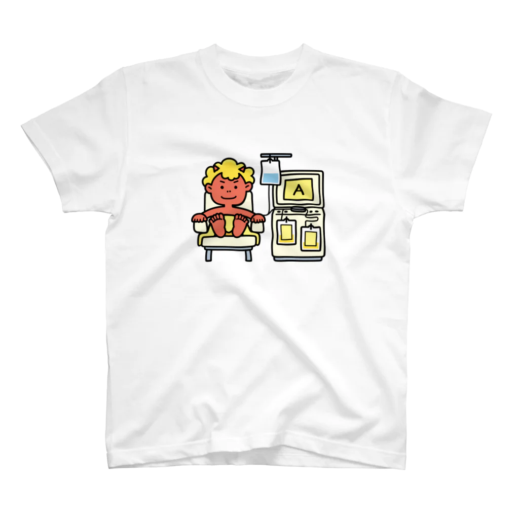 有限会社ケイデザインの献血好きなオニさん【A型・成分献血】 Regular Fit T-Shirt