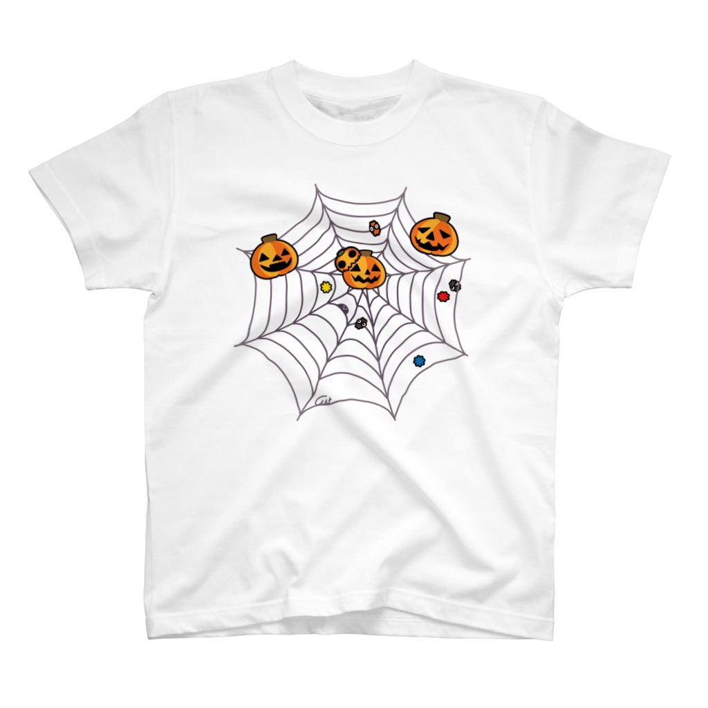 イラスト MONYAAT の蜘蛛の巣　今日の獲物はかぼちゃ Regular Fit T-Shirt