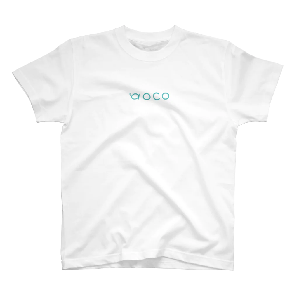 海月の街 aocoのaocoロゴTシャツ(水色文字) くらげ Regular Fit T-Shirt