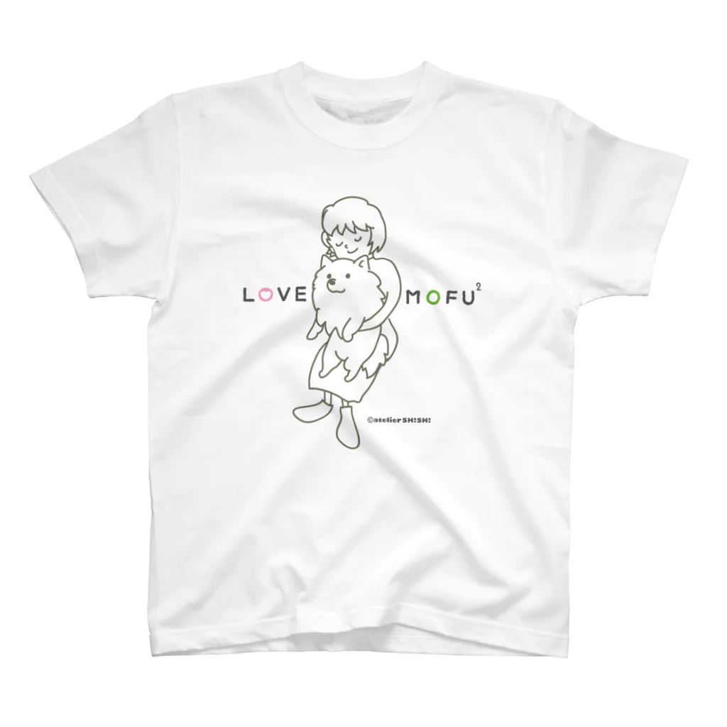 アトリエ・シシのLOVE MOFU2 +piping　モフモフをギュッとね スタンダードTシャツ