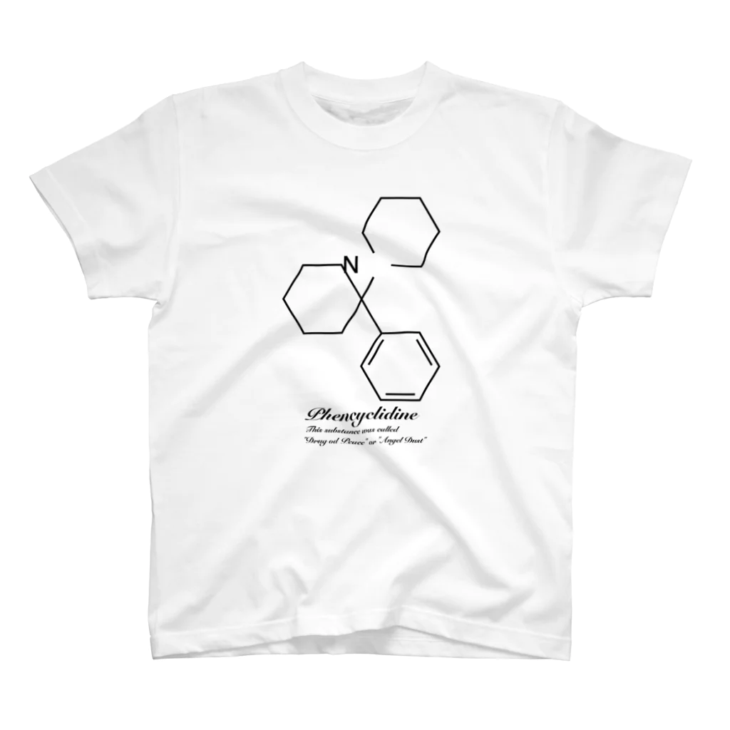UserID_NameShopの【化学式】平和の薬と呼ばれた"PCP"で解離体験を日常に スタンダードTシャツ