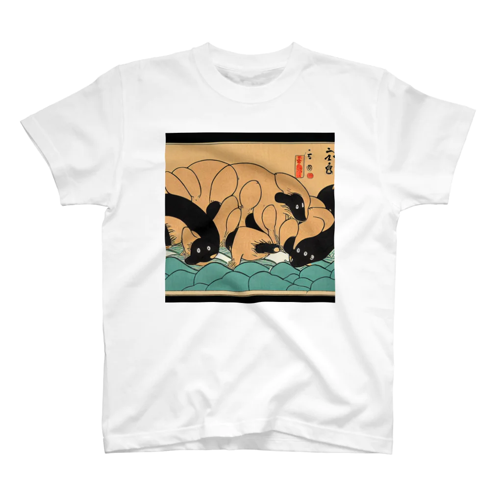 KANEKOの浮世絵風ビーバーズ スタンダードTシャツ