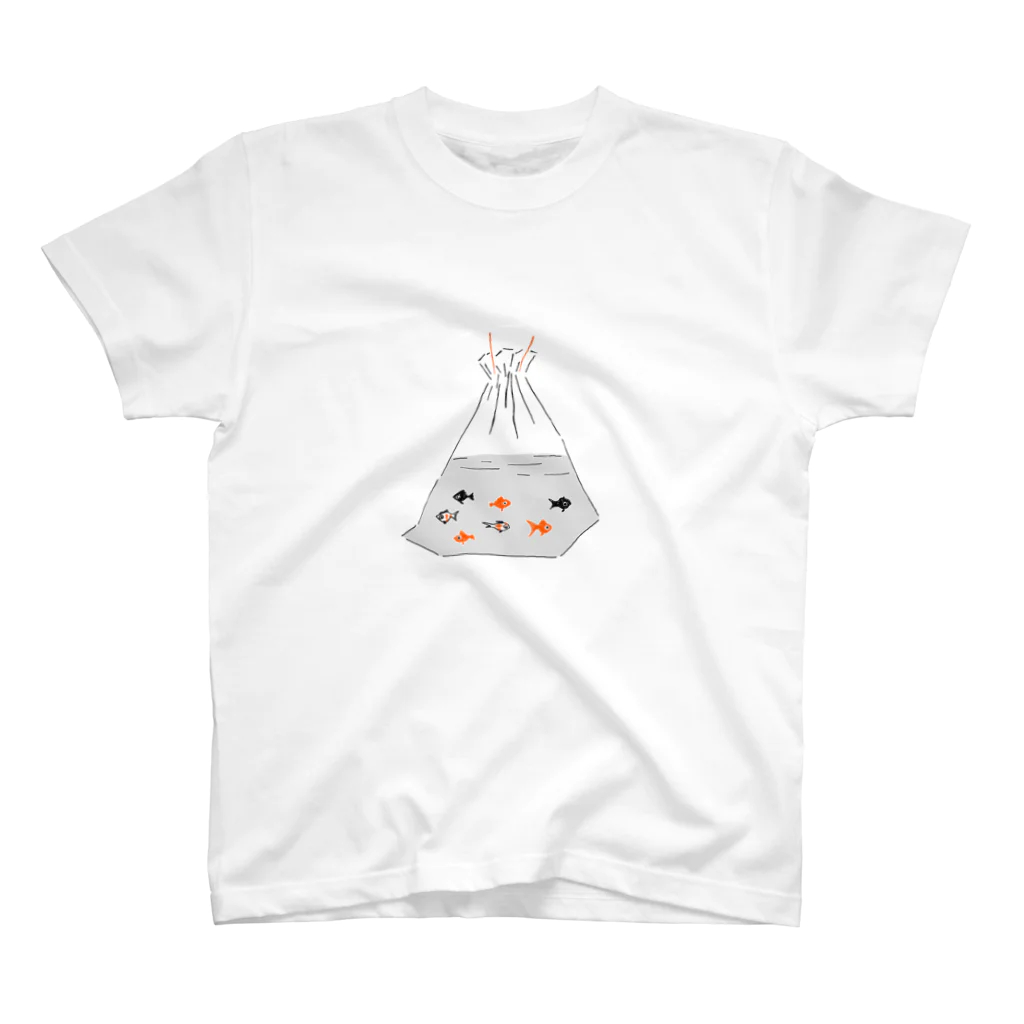 NIKORASU GOの祭りデザイン「金魚すくい」 Regular Fit T-Shirt