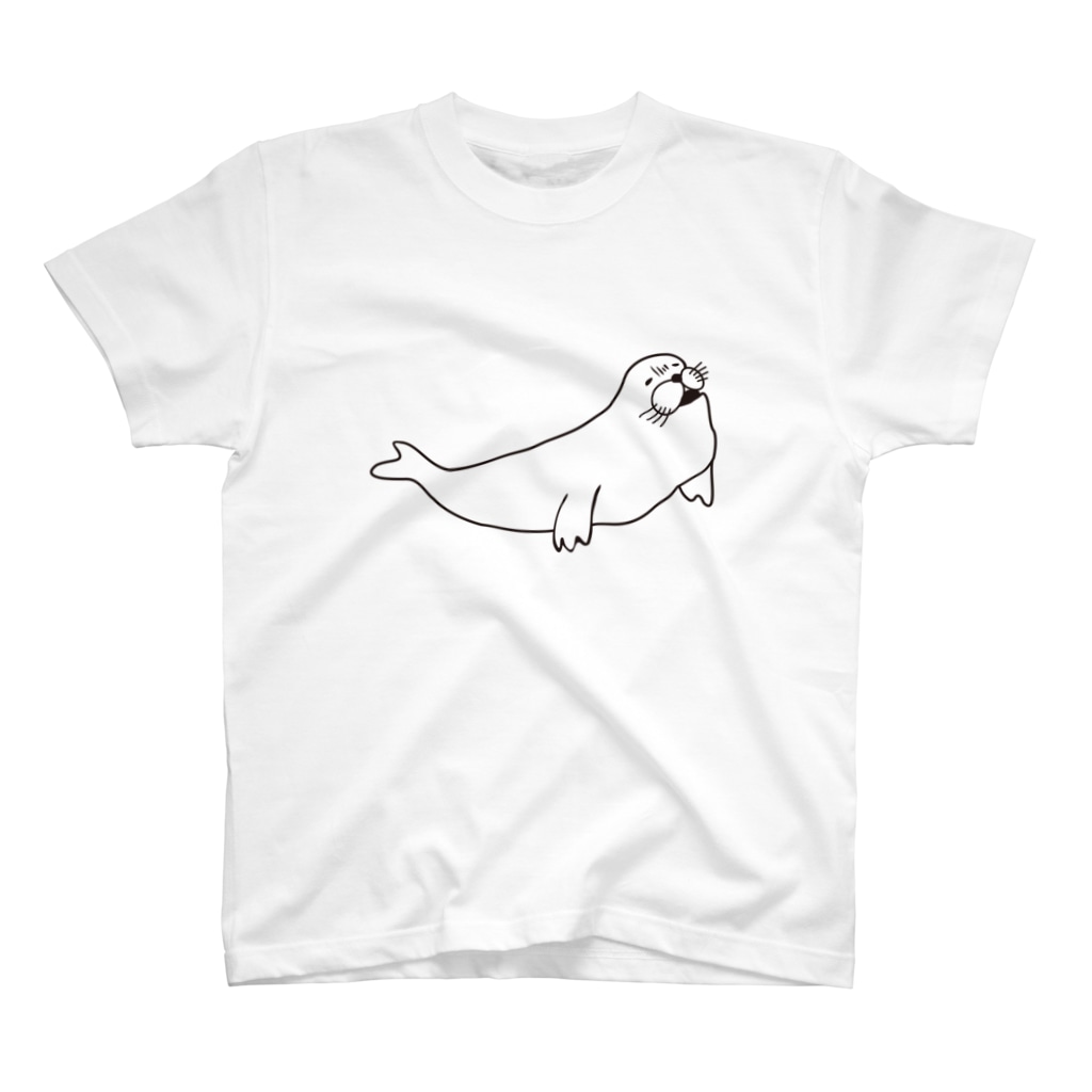 neconos Goodsのあざらしのひと（黒） Regular Fit T-Shirt