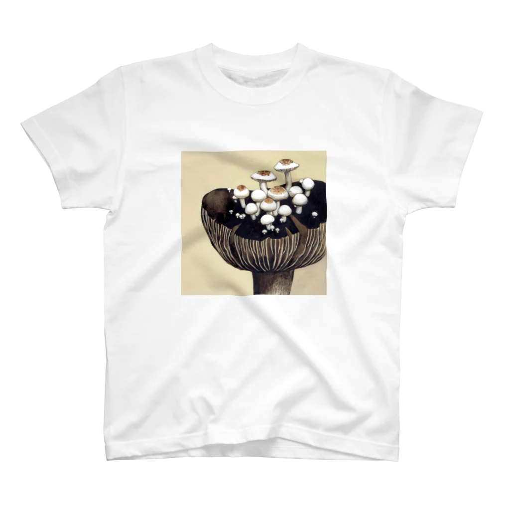 キノコの小部屋 MushAndRoomのヤグラタケ 【菌類図譜 キノコ きのこ】 Regular Fit T-Shirt