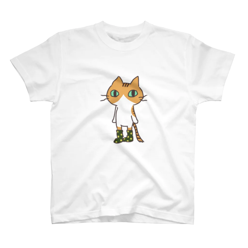 batako.の茶白×水玉 Regular Fit T-Shirt