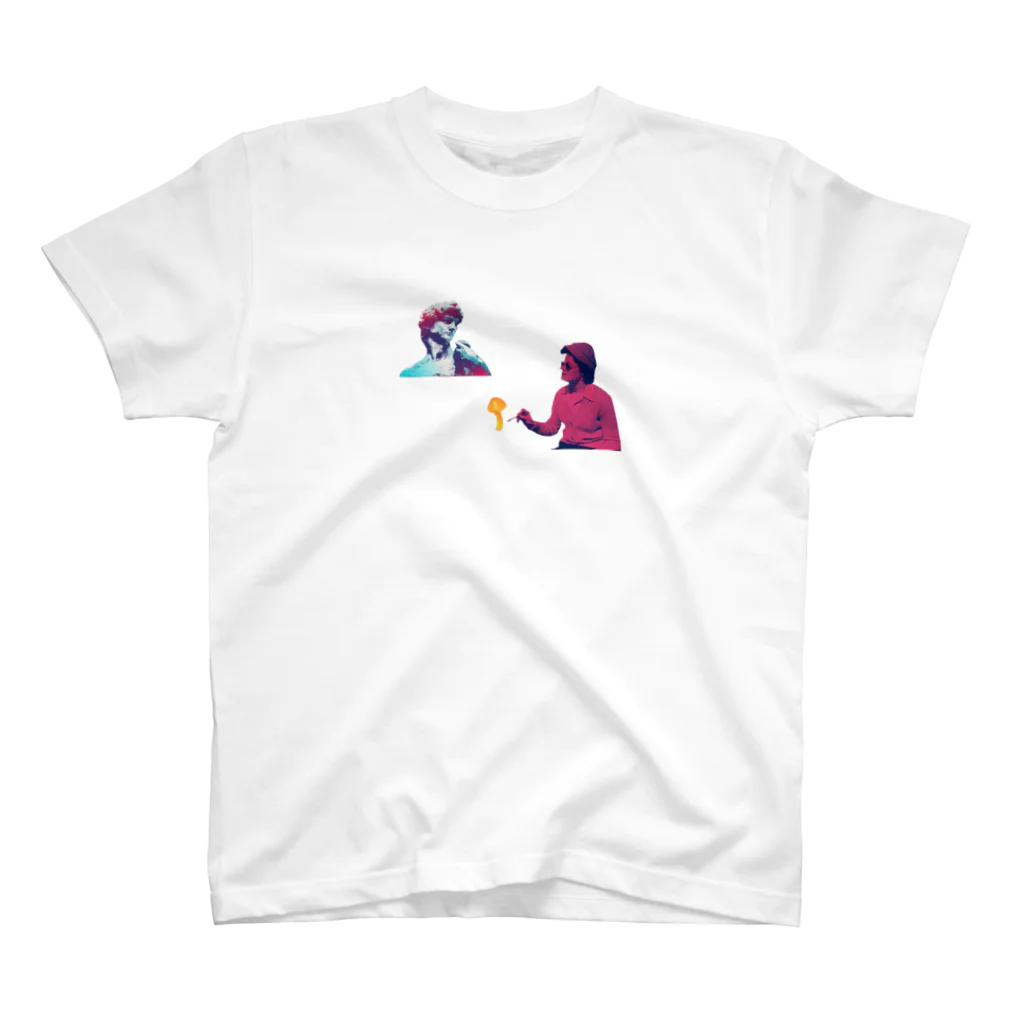 fly bowのミケランジェロを描く女 Regular Fit T-Shirt