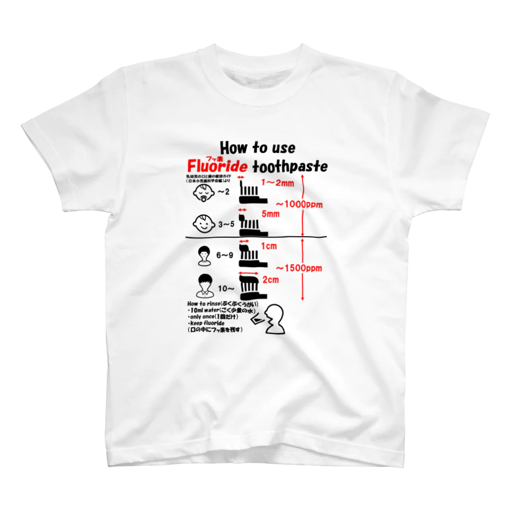 wakodentalの子供向けフッ素入り歯磨き粉の使い方 Regular Fit T-Shirt