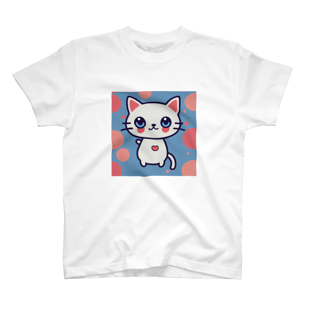 A31eの狛猫のミケ「はーとびーと」 スタンダードTシャツ