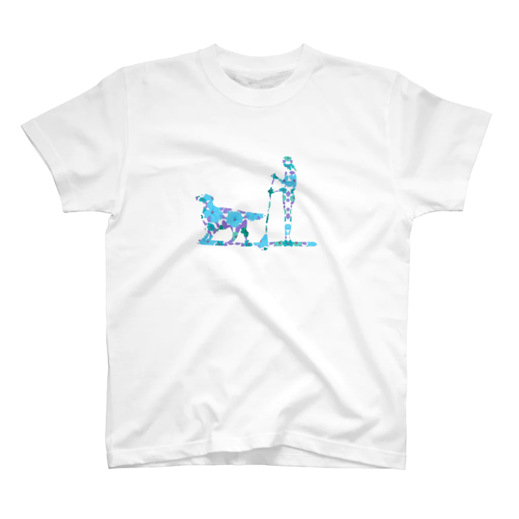 AtelierBoopのSUPdog フラットコーテッドレトリバー　青 スタンダードTシャツ