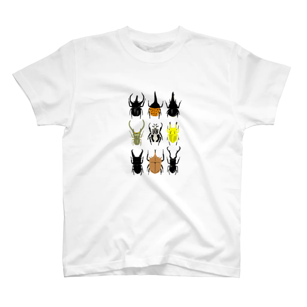 🐝KontyuMamaの世界のカブトムシクワガタ スタンダードTシャツ