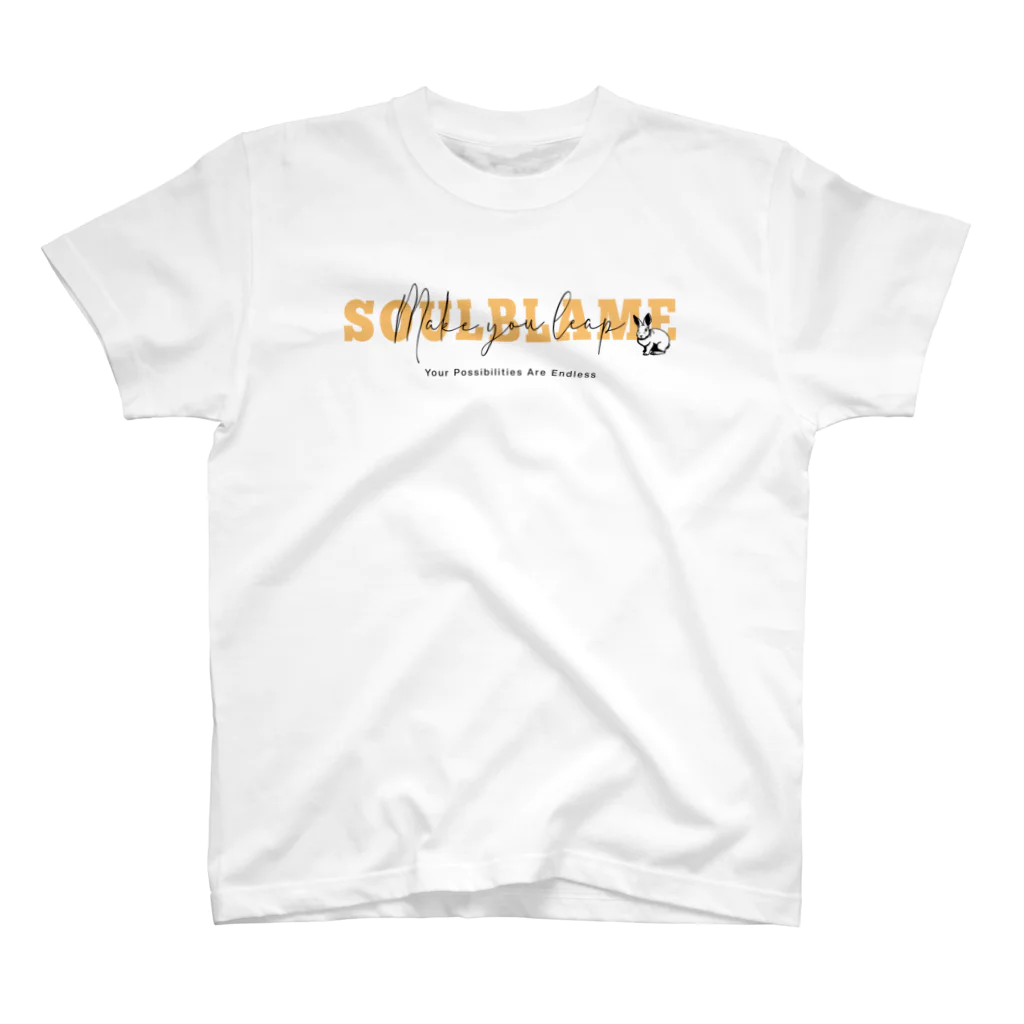 SOULBLAMEのSCRIPT RABBIT SB IN WHITE スタンダードTシャツ