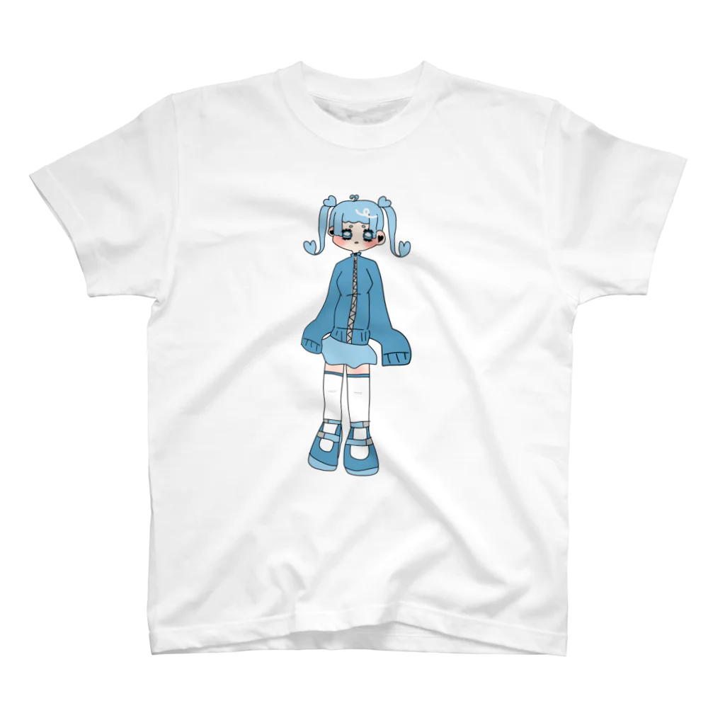 ぽっぴんぐ❤︎さいだー/蜜と毒の天使ちゃん（ブルー） スタンダードTシャツ