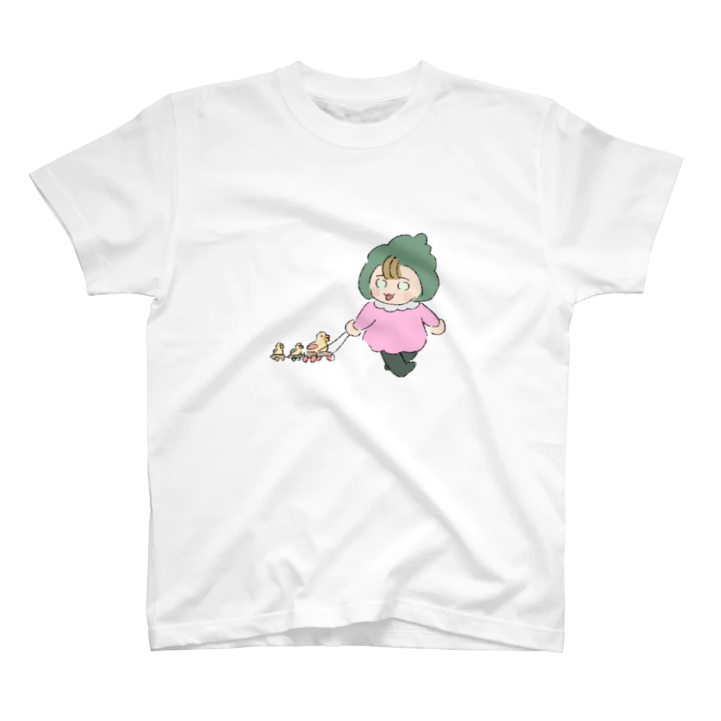 🐚佐藤クソ雑魚タニシ子ちゃん🐚のタニちゃんとアヒルさん スタンダードTシャツ