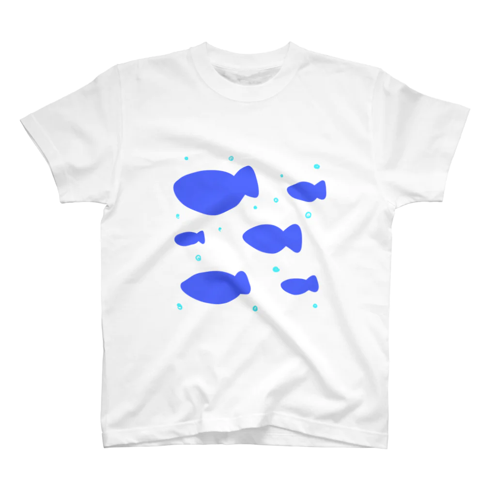 imuyの青い魚のイラスト スタンダードTシャツ