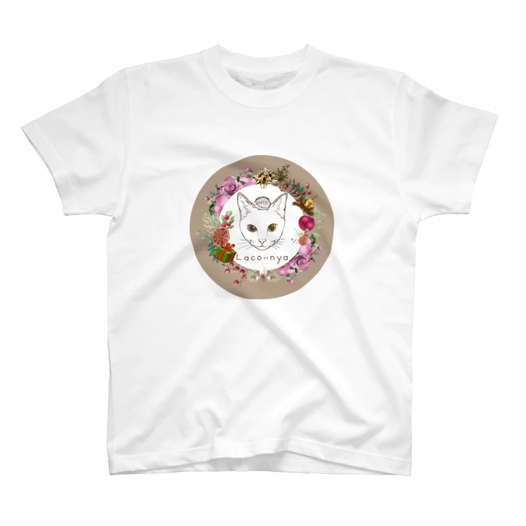 ハンサムシックな猫アクセサリー　Laco-nyaのクリスマスバージョン 티셔츠