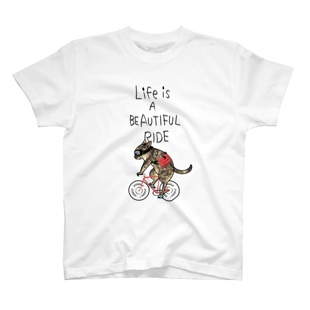 真希ナルセ（マキナル）のLife is a beautiful ride（サビ猫） Regular Fit T-Shirt