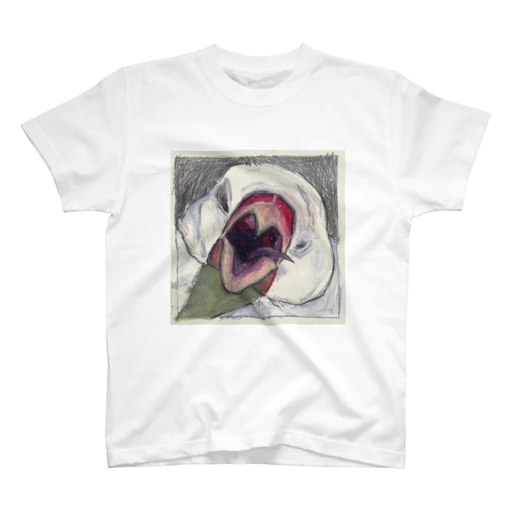 Rainy_Rainyの眠いか怒ってる白文鳥 スタンダードTシャツ