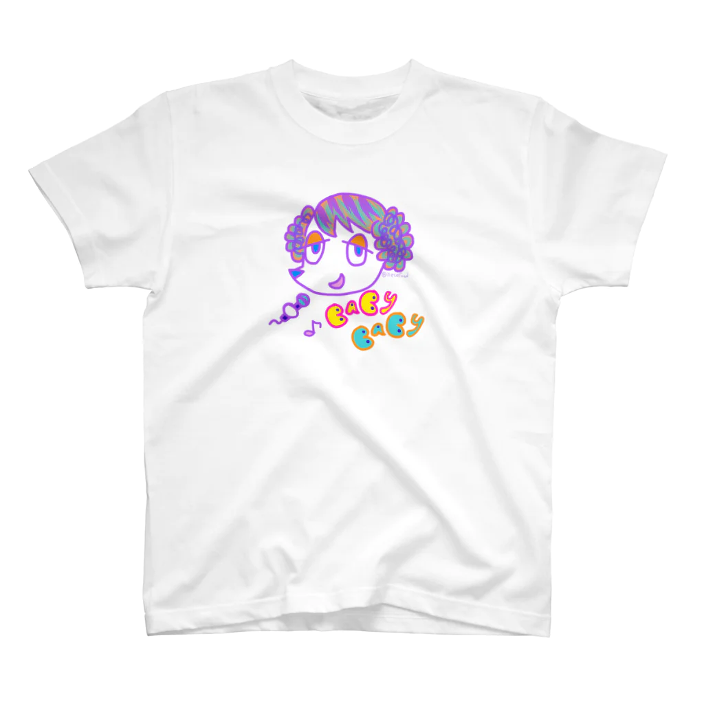 necofood shopの峯犬 BABY BABY-POP1 Regular Fit T-Shirt