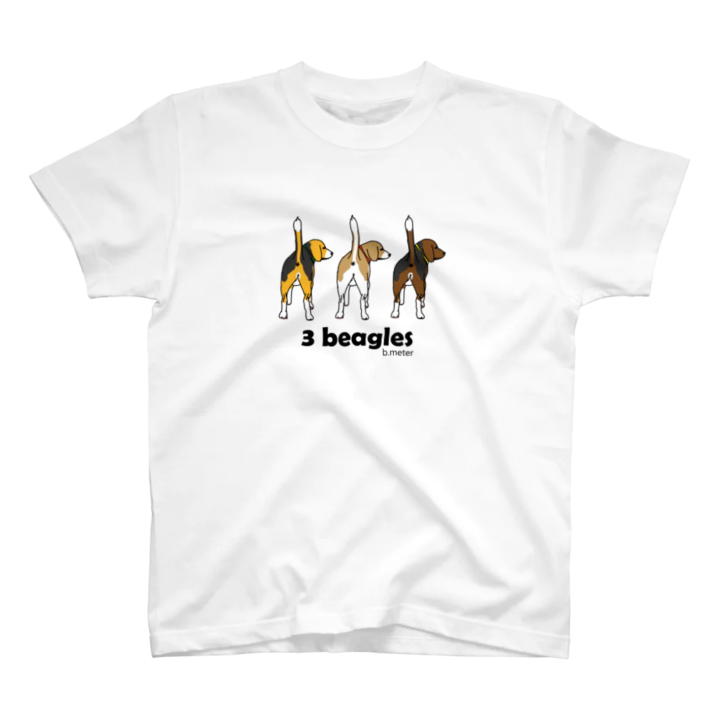 beagle meter the shopの3 beagles #002 スタンダードTシャツ