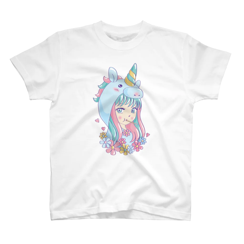 cerita-turのユニコーンフードガール スタンダードTシャツ