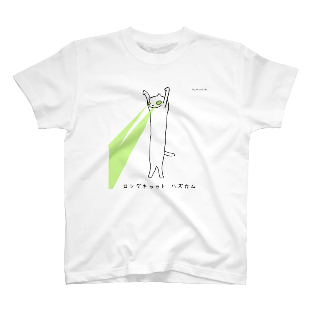鳥とアンブレラのロングキャット/Long cat Regular Fit T-Shirt