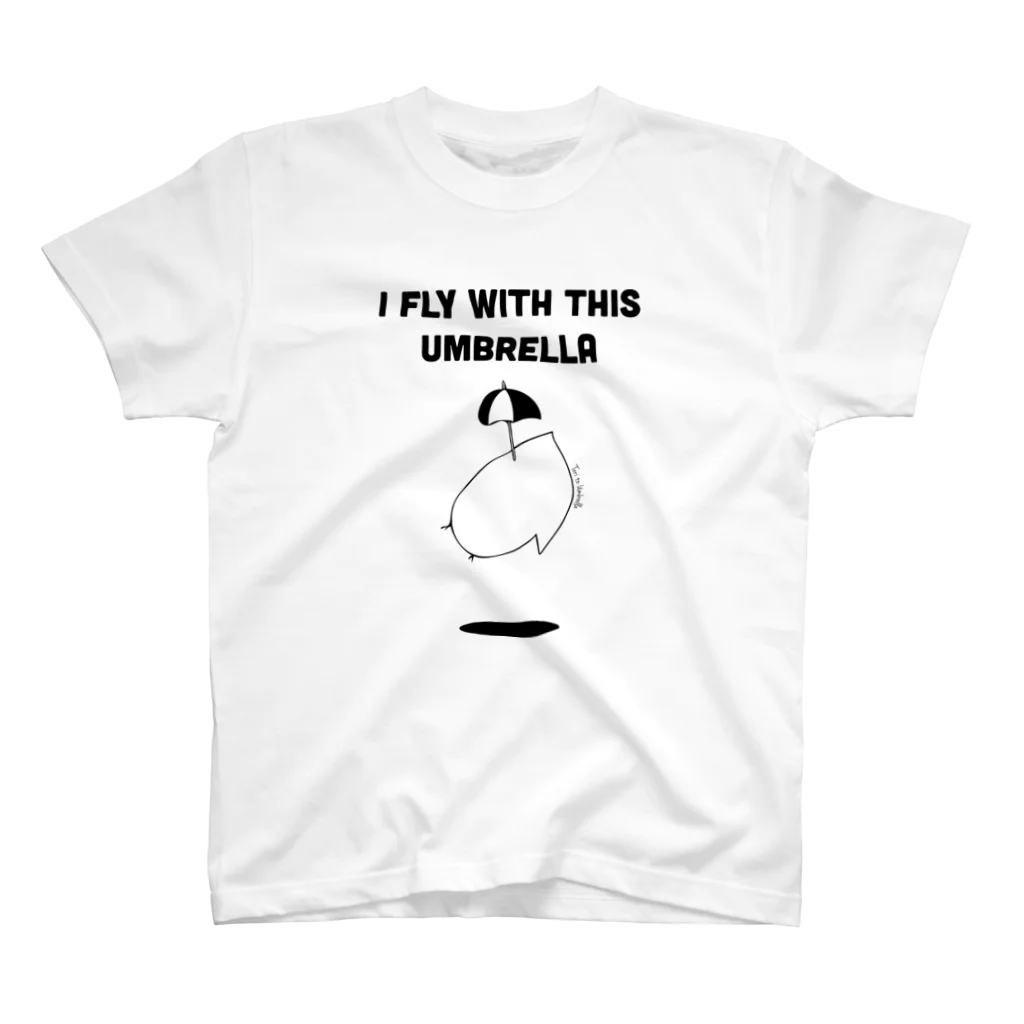 鳥とアンブレラのI fly with this Umbrella 티셔츠