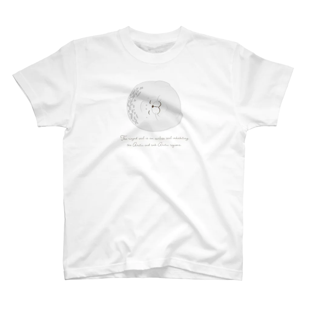 chiho_seal_shopのスヤスヤ ワモンアザラシ sleeping ringed seal スタンダードTシャツ