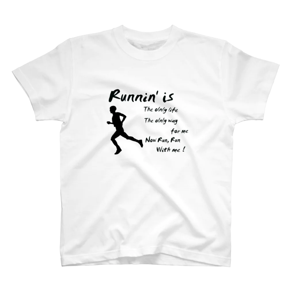 ワラーチ・ランナー　HiroseのRunning Boy / Runnin'  ～男性ランナー スタンダードTシャツ