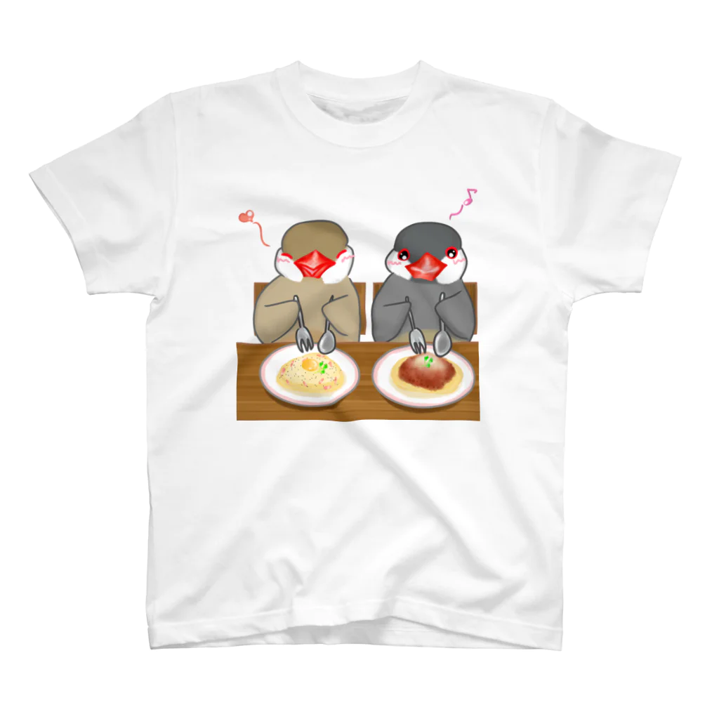 Lily bird（リリーバード）のパスタとシナモン・シルバー文鳥ず スタンダードTシャツ