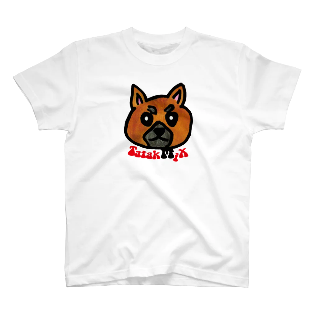 TatakMix Official Shopの柴犬テツ-AType スタンダードTシャツ