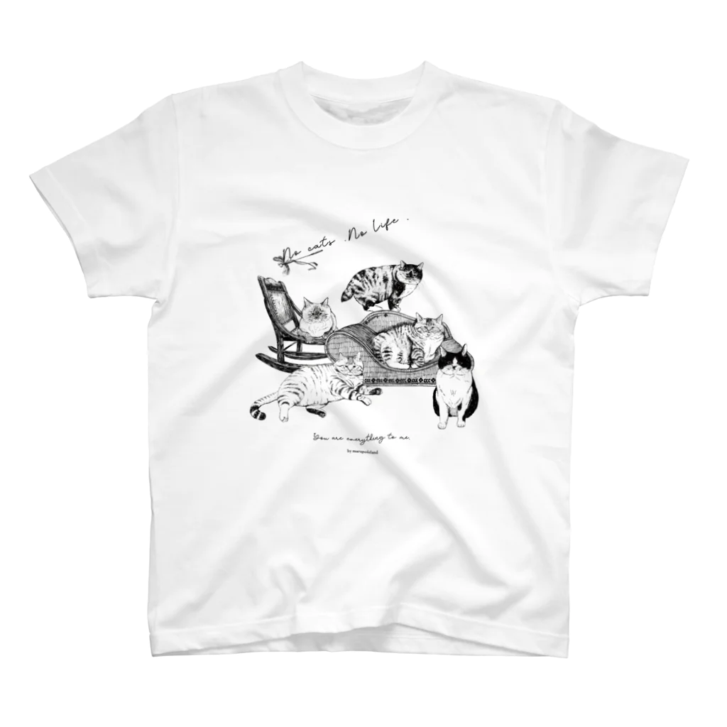 マルポレランドのNo cats No Life スタンダードTシャツ