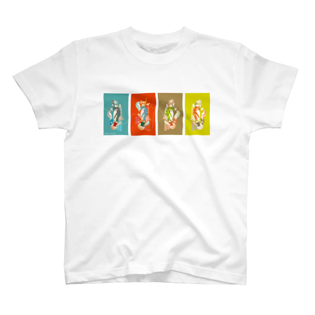 ペンギンパカリのTeaTime（4ペンギン） スタンダードTシャツ