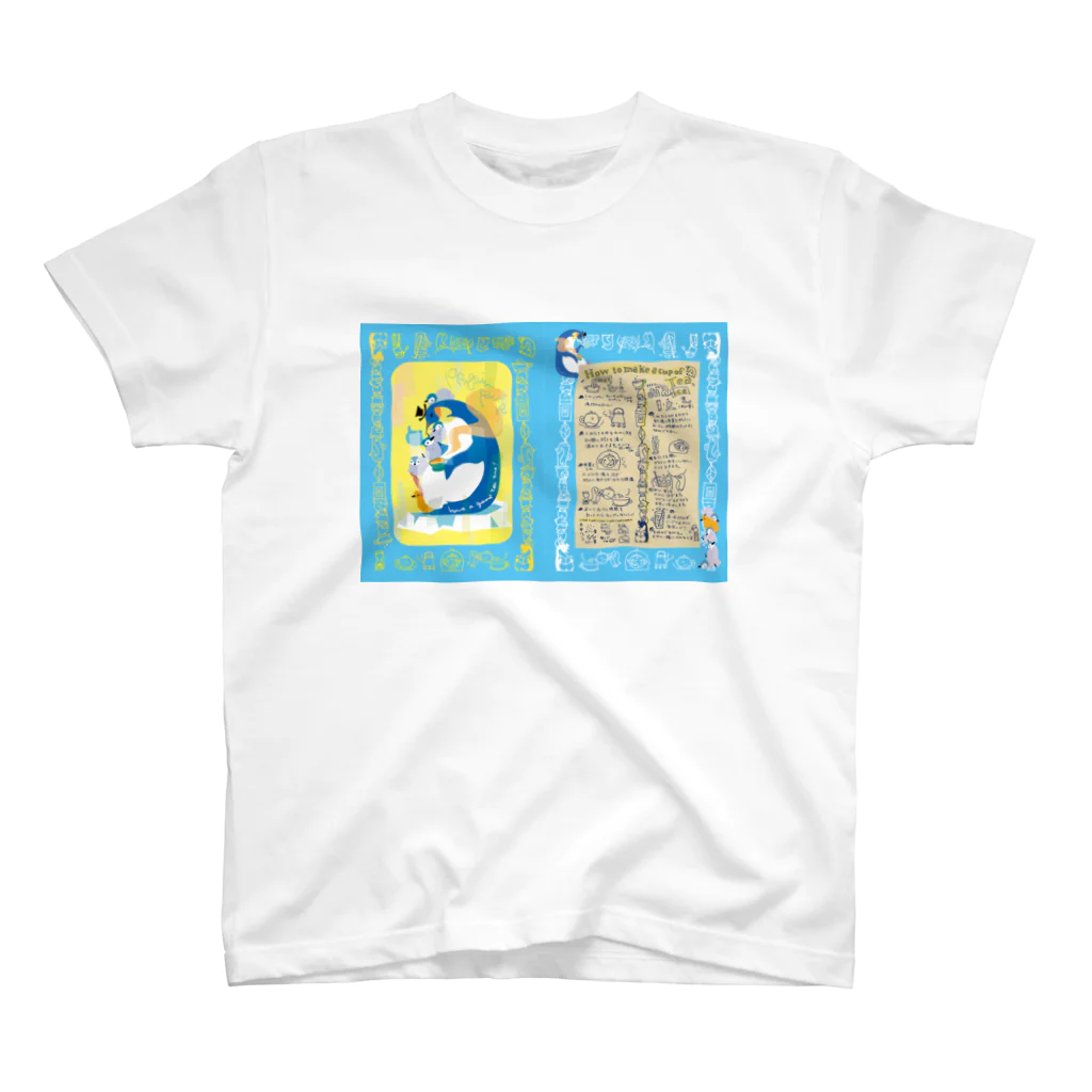 ペンギンパカリの親子ペンギンTeaTime（青） スタンダードTシャツ