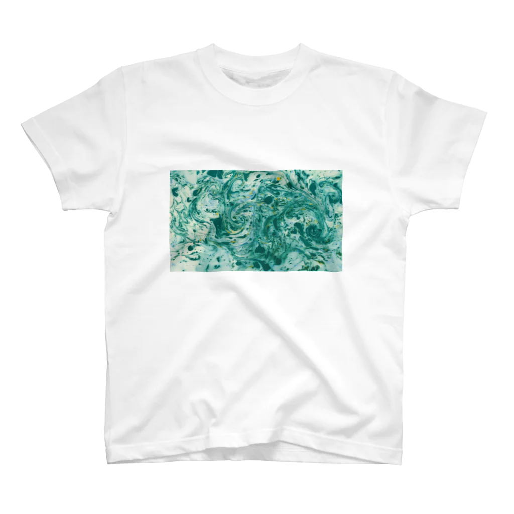 guruguのEbru Green Regular Fit T-Shirt