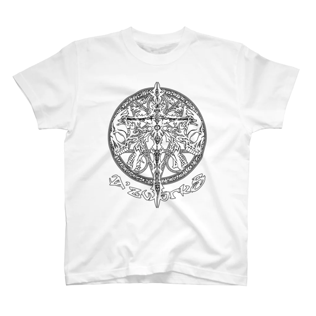 Ａ’ｚｗｏｒｋＳのTRIBALCROSS WHT BLK-FRAME スタンダードTシャツ