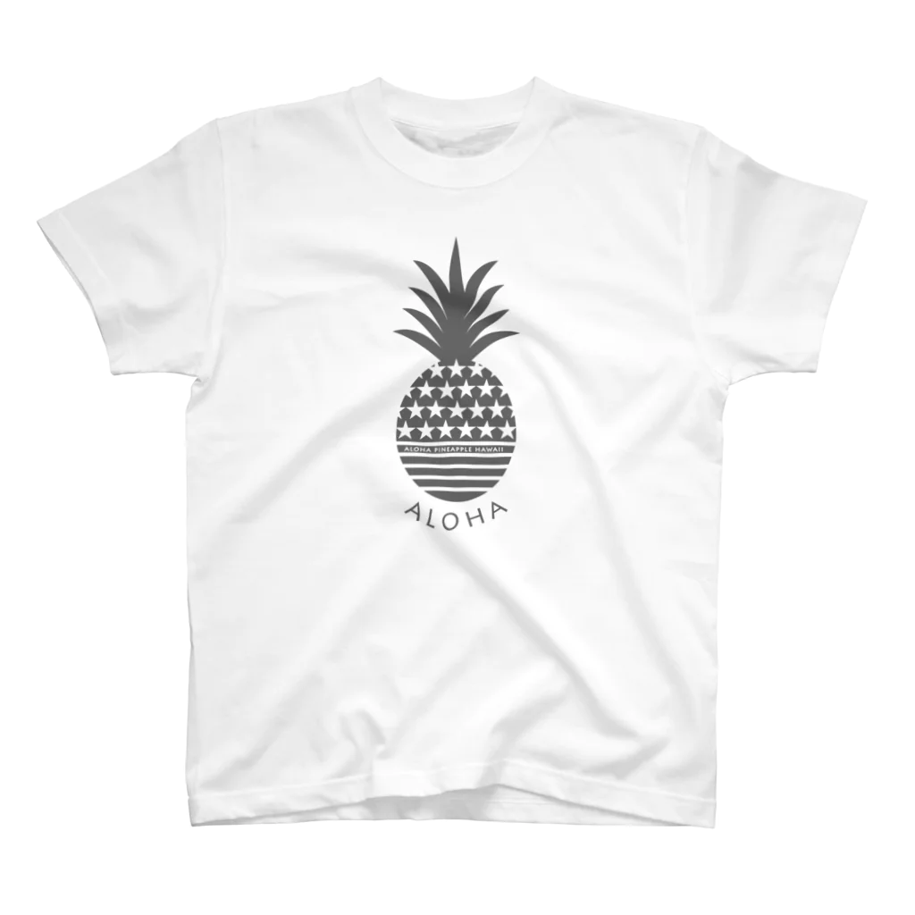 aloha_pineapple_hawaiiのALOHA ボーダーパイナップル　080 スタンダードTシャツ