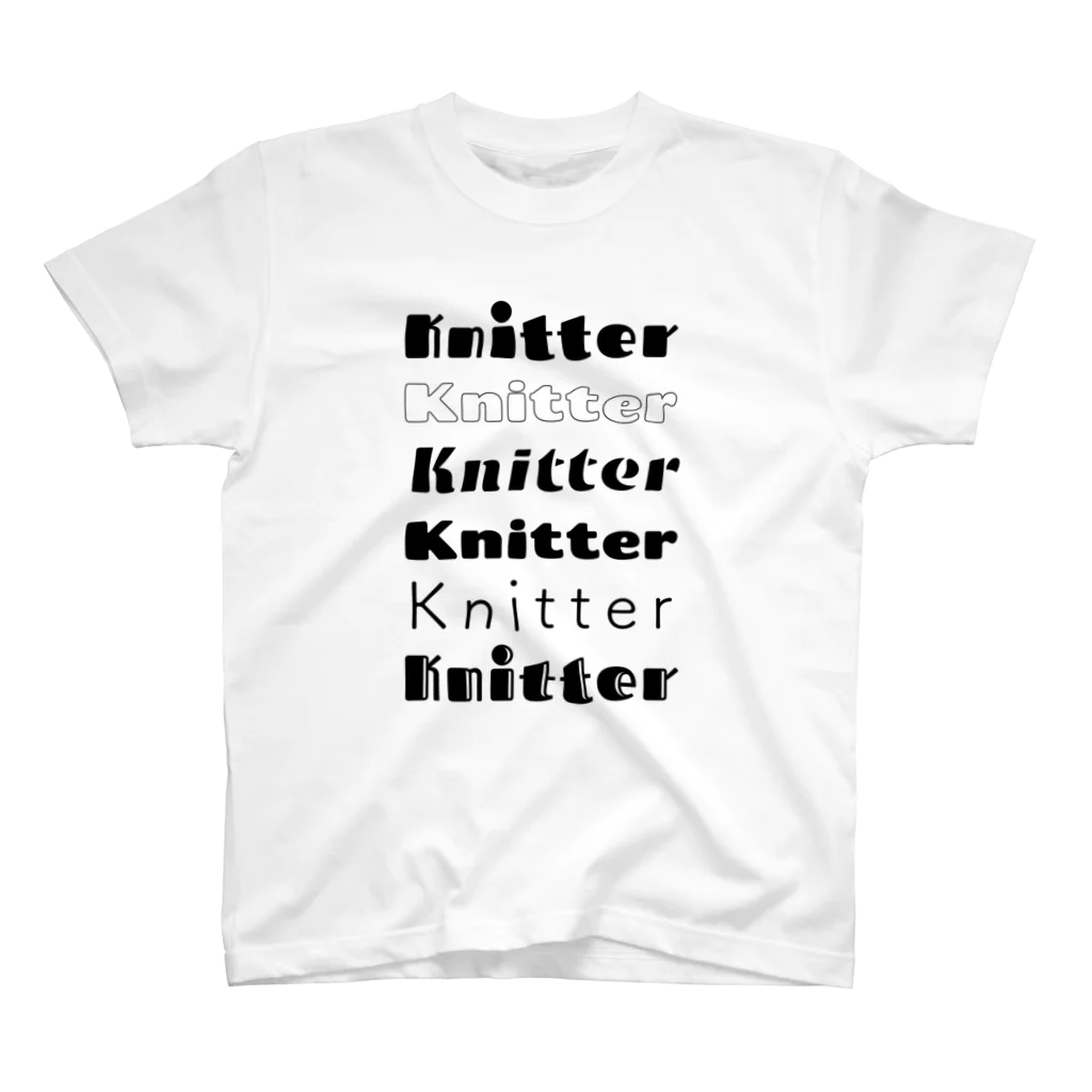 pippi@編み物のmany knitters (black) Regular Fit T-Shirt