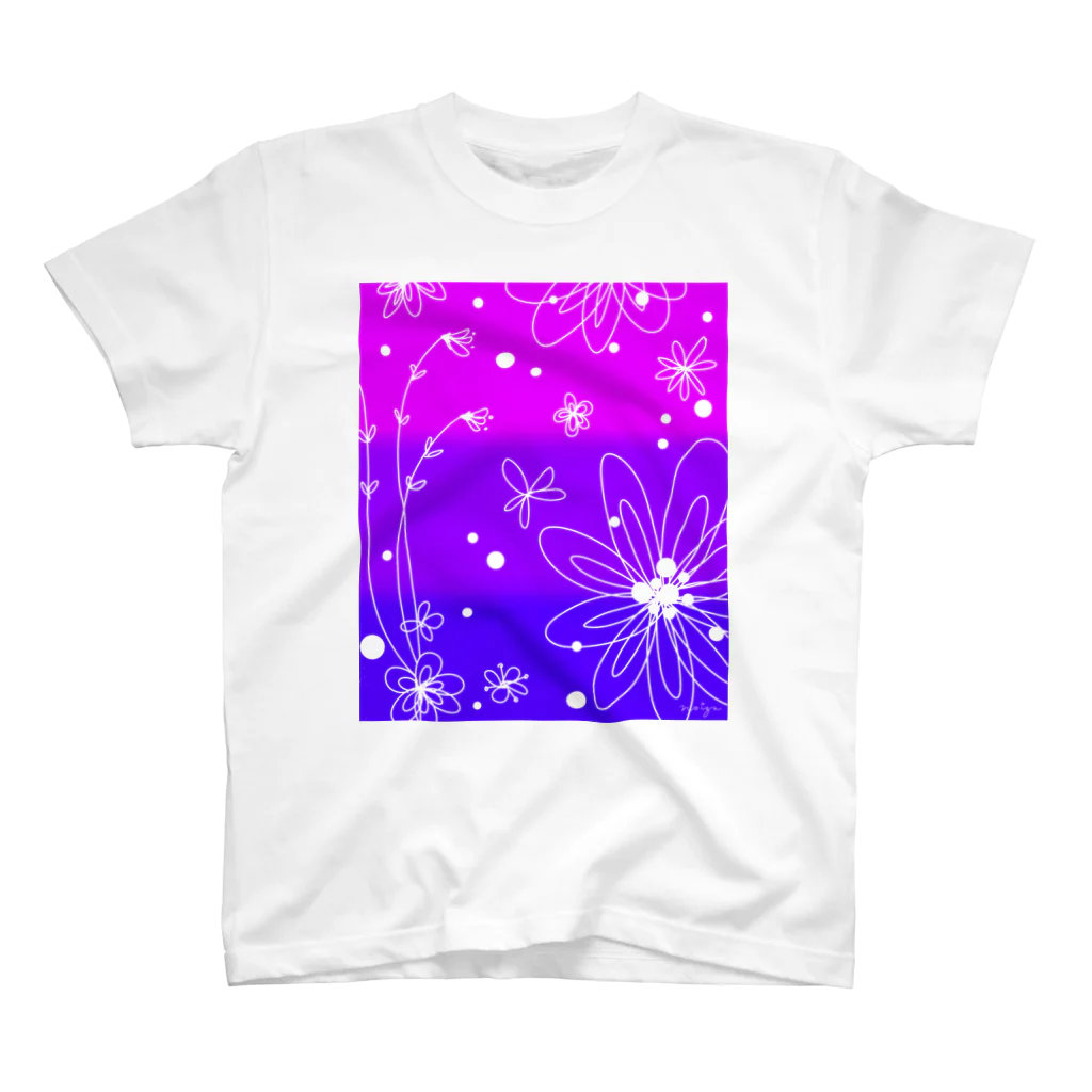 Ｍ✧Ｌｏｖｅｌｏ（エム・ラヴロ）の花（パープル） スタンダードTシャツ