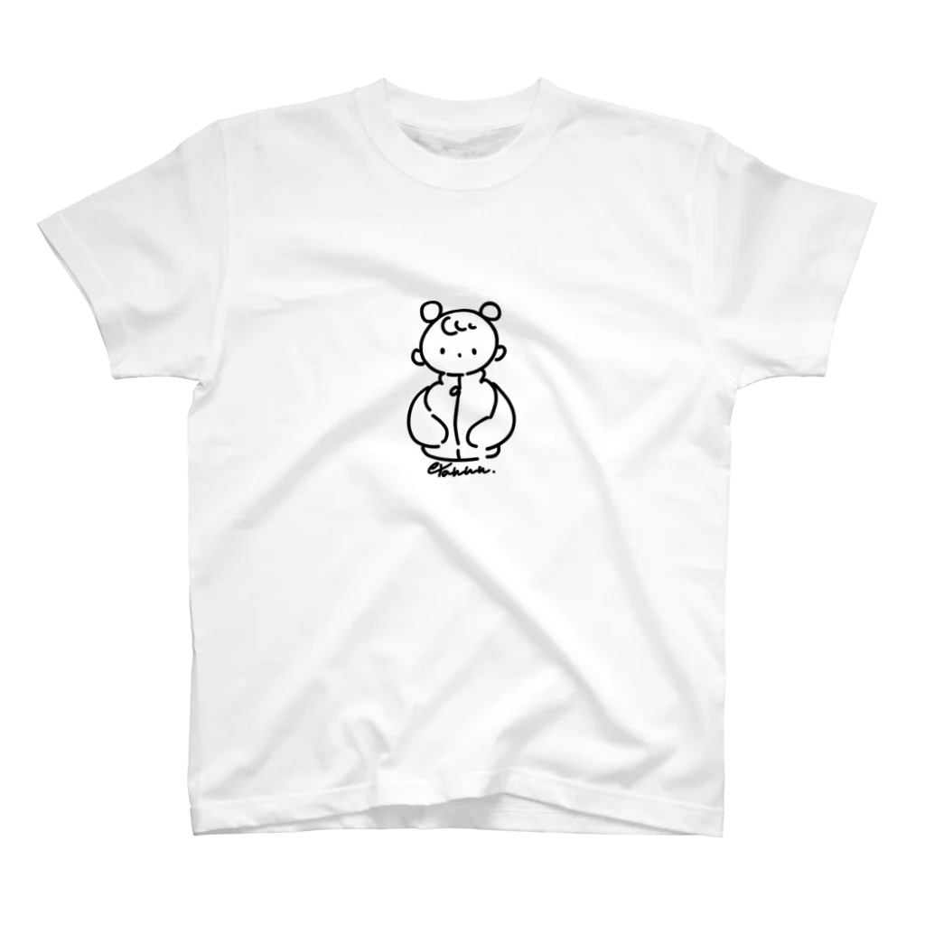 tanun./たぬんのふたつおだんごちゃん（モノクロバージョン） スタンダードTシャツ