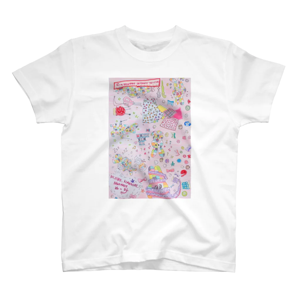 nijiiro_kimagure_handmade ぬぃみのぬぃみの相棒のミミィ スタンダードTシャツ