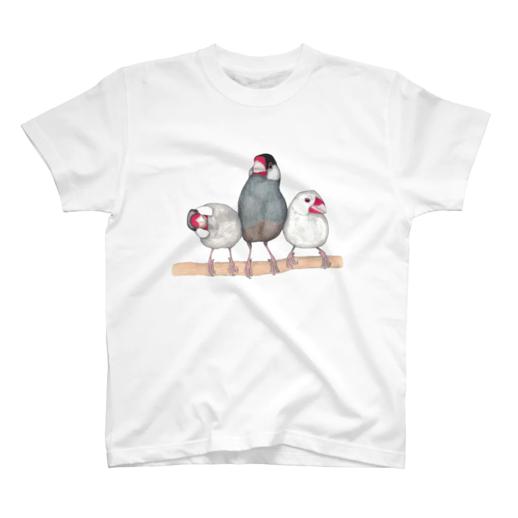 森図鑑の[森図鑑] 三羽文鳥 Regular Fit T-Shirt