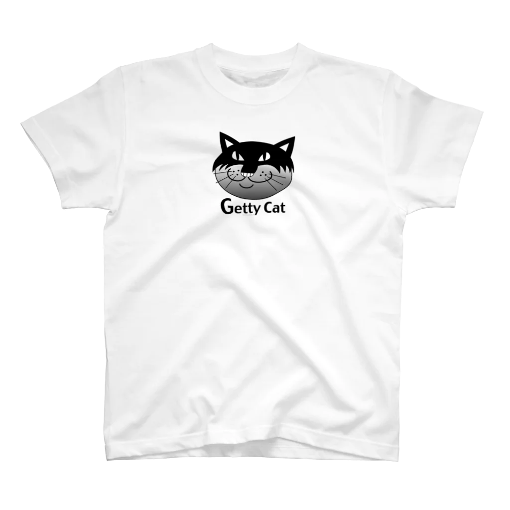 Illustrator Moca&Ram shopのネコのゲッティ/Getty Cat スタンダードTシャツ