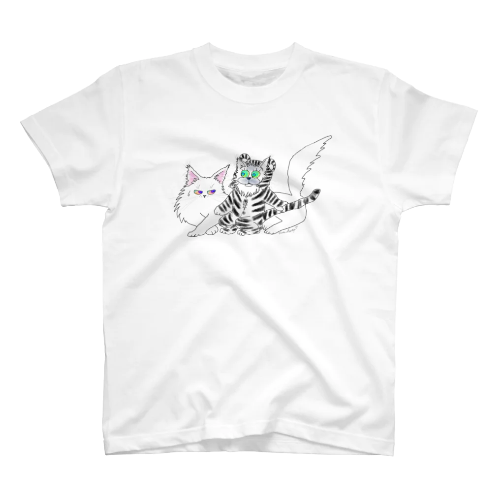 Crazy❤︎for Maincoon 猫🐈‍⬛Love メインクーンに夢中の黒王子❤︎メインクーン スタンダードTシャツ