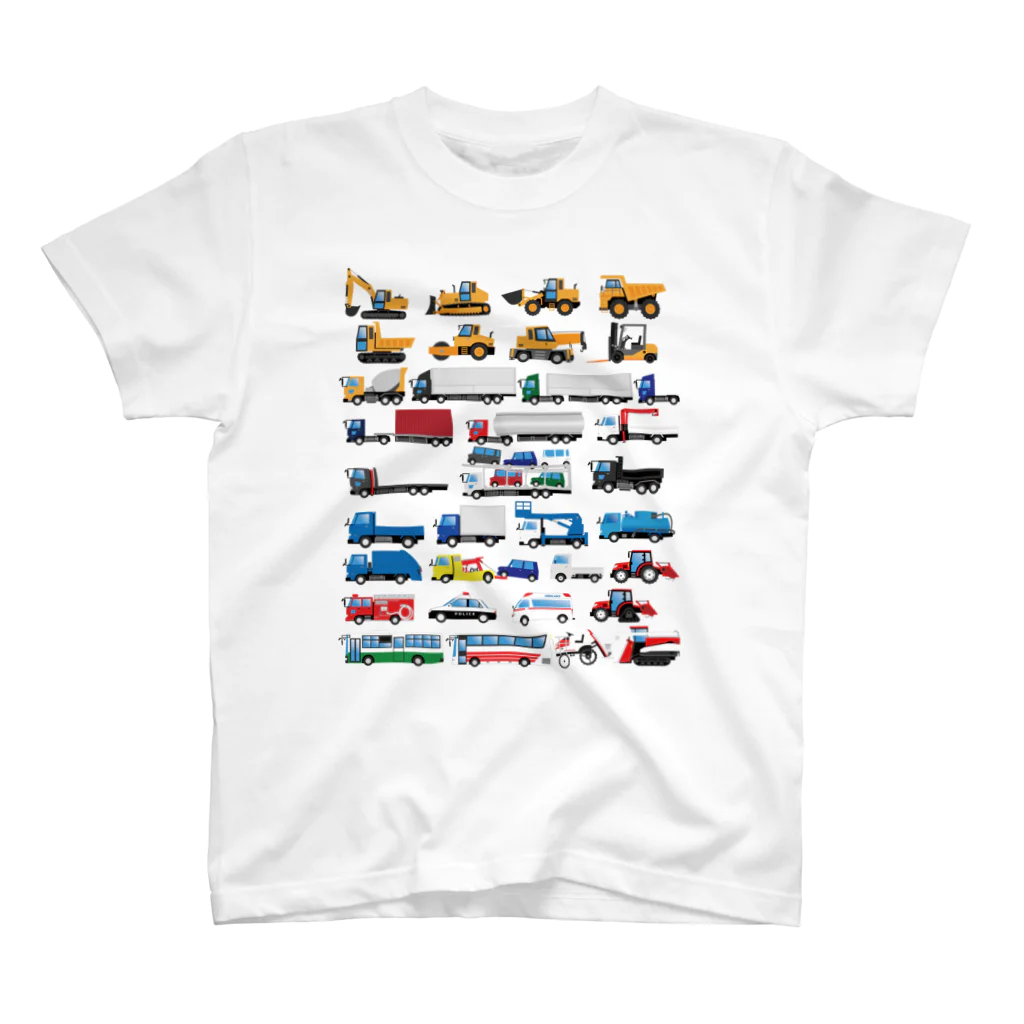 働く車・乗り物Tシャツ／KK商店のいろんな働く車 티셔츠