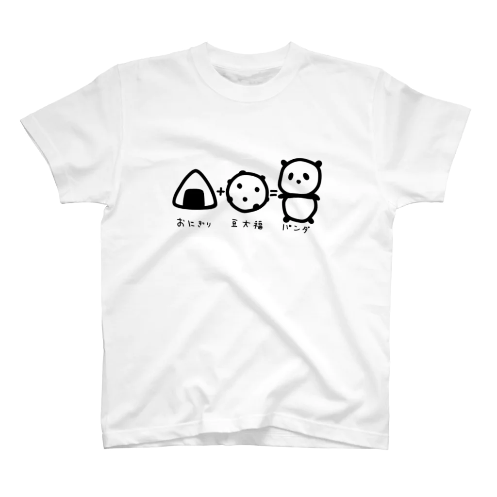 Mrs.Bean/ミセスビーンのおにぎり+豆大福=パンダ Regular Fit T-Shirt