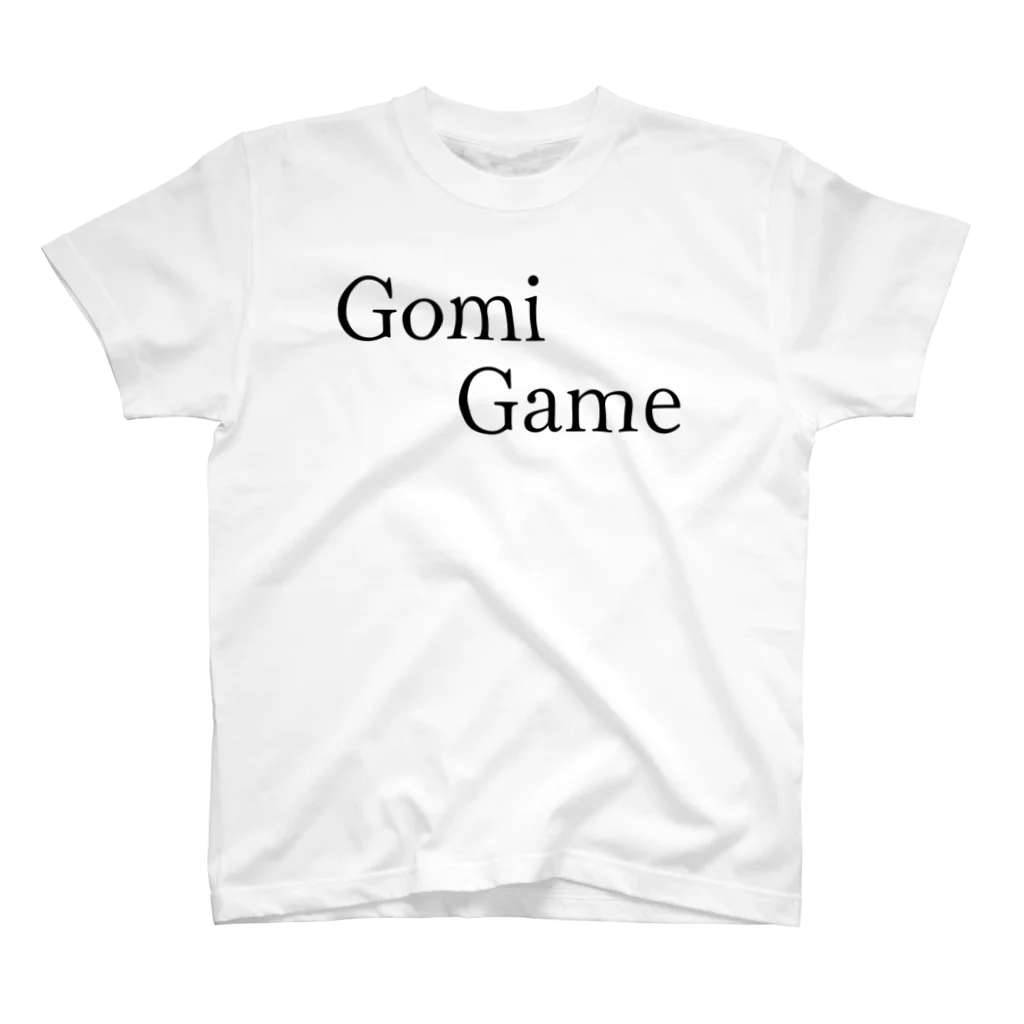 何屋未来 / なにやみらいのGomiGame 黒文字 Regular Fit T-Shirt